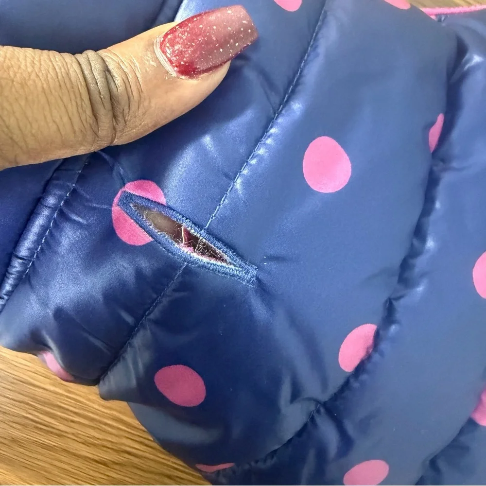 Top Paw Dog Puffer Vest/Jacket Blue Pink With  Polka Dots size Small‎